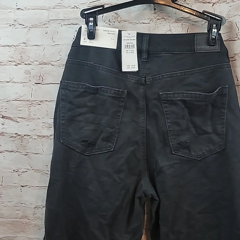 American eagle black mom jeans 4 long new nwt - Picture 5 of 7